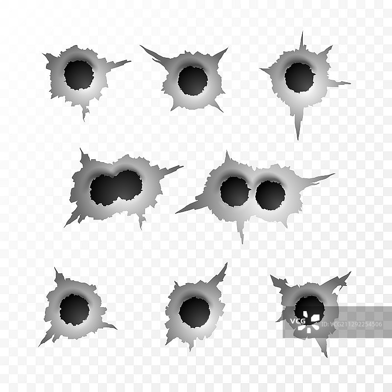 子弹孔撕裂金属表面图片素材