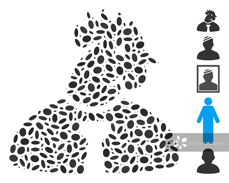 点状拼贴的鸡肉男人图片素材