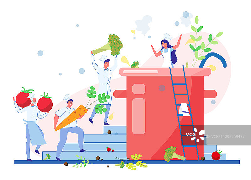 用于素食汤的西红柿、胡萝卜和西兰花图片素材