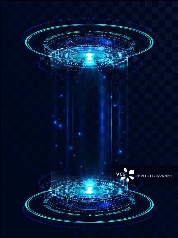 HUD风格的未来主义全息传送门图片素材