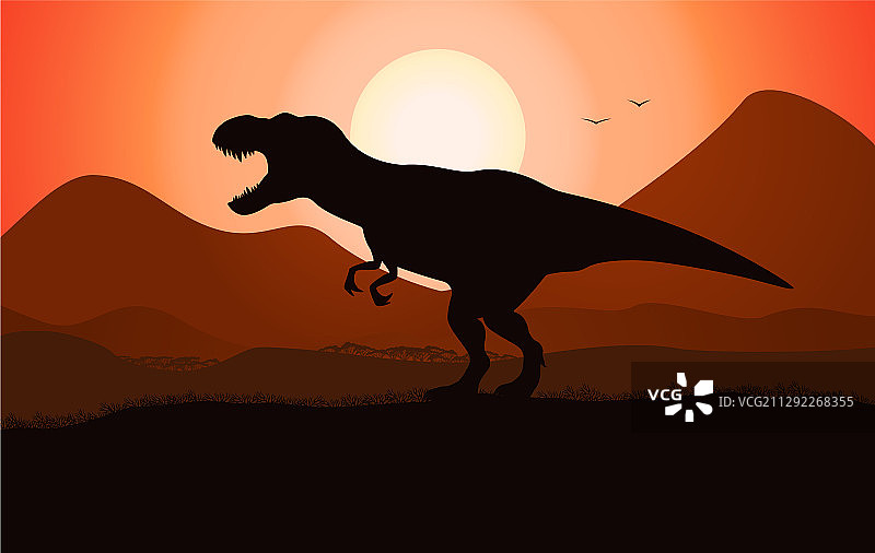 霸王龙剪影图片素材