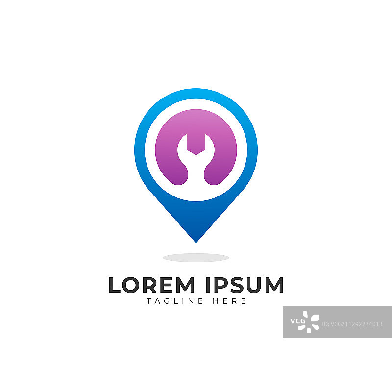 带扳手点标志的位置服务图片素材