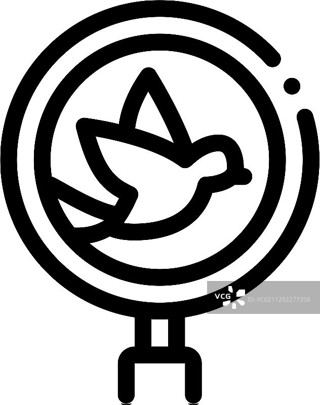 鸟类学研究图标细线图片素材