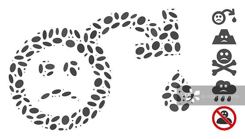 点状拼贴悲伤无力图片素材