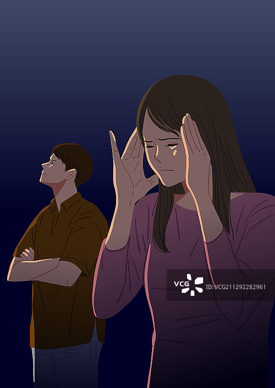 情侣的烦恼、压力和争吵图片素材