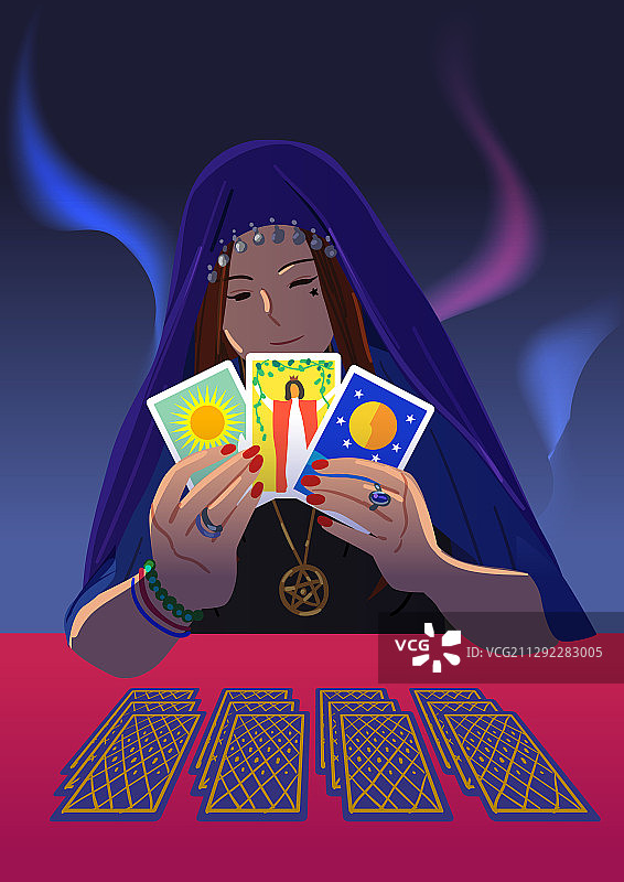 情绪、迷信、塔罗牌、预言、算命先生图片素材