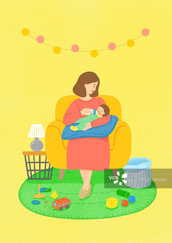 育儿、婴儿、妈妈、母爱、爱意、花环图片素材