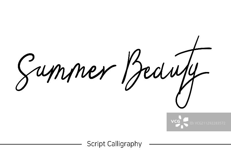 手写书法字母夏季之美图片素材