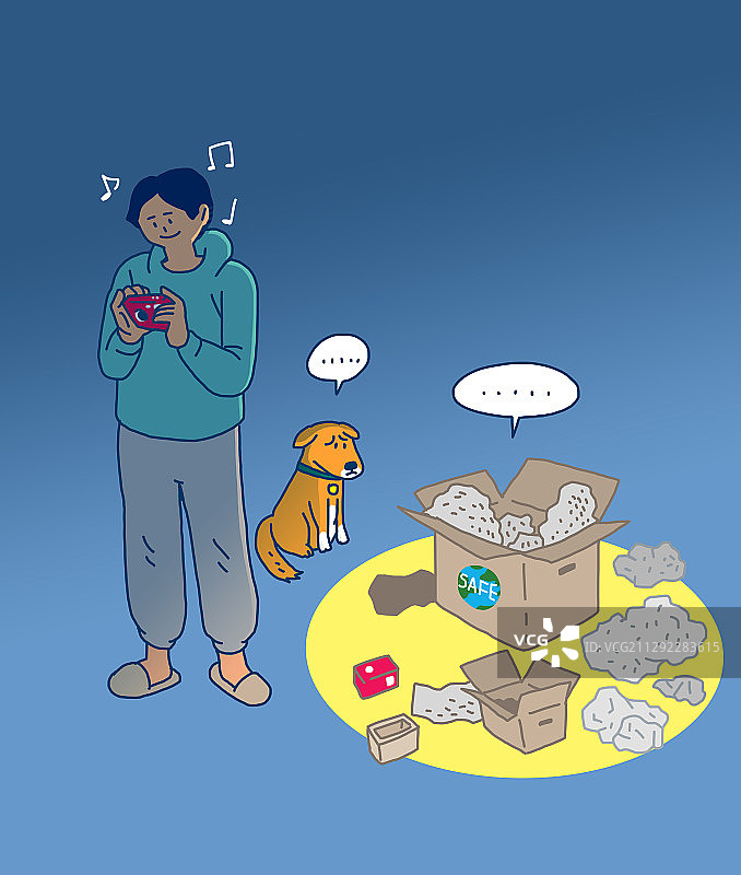 垃圾填埋场回收环保塑料污染插画图片素材