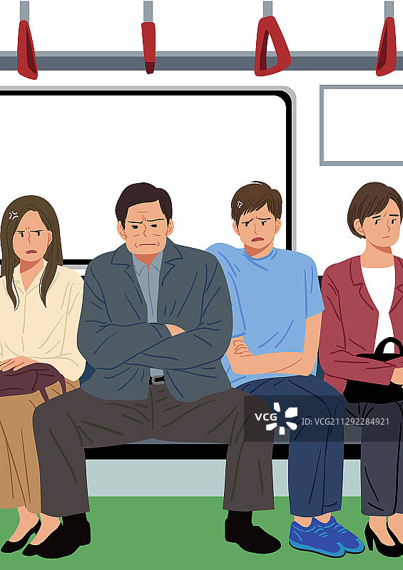 地铁不文明乘车行为：大张双腿图片素材