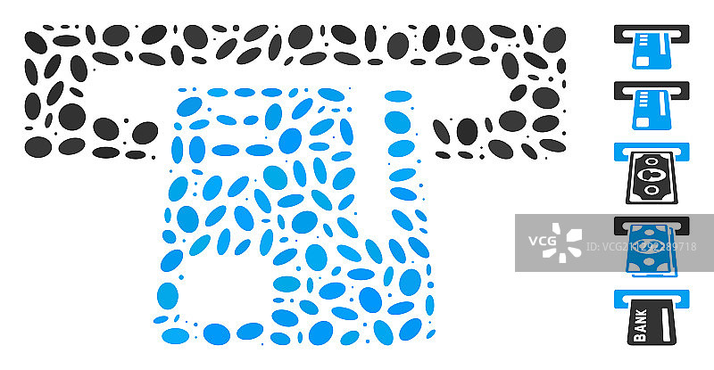 椭圆形票务终端拼贴图片素材