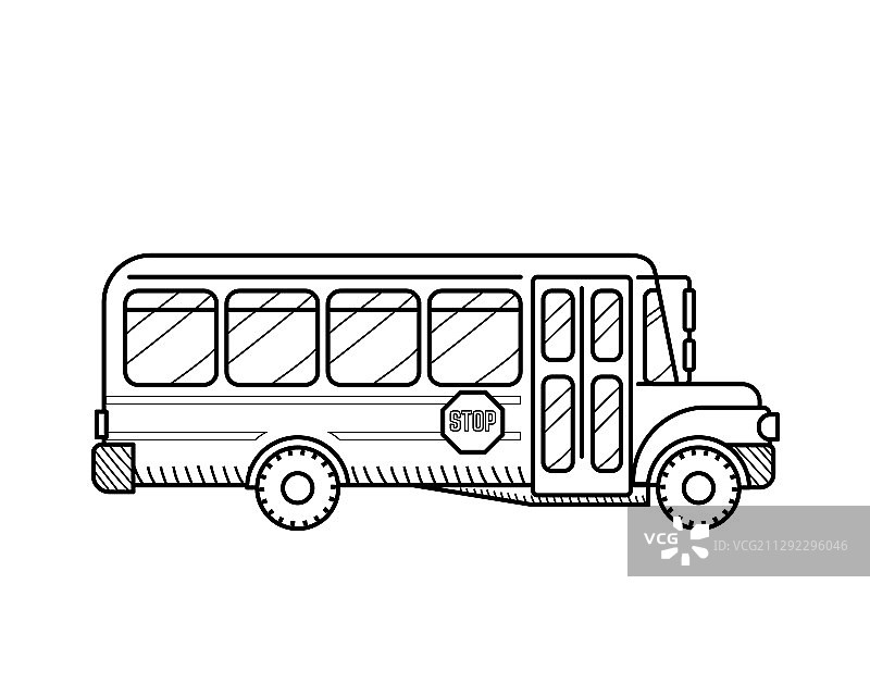 黑白校车公共交通图片素材