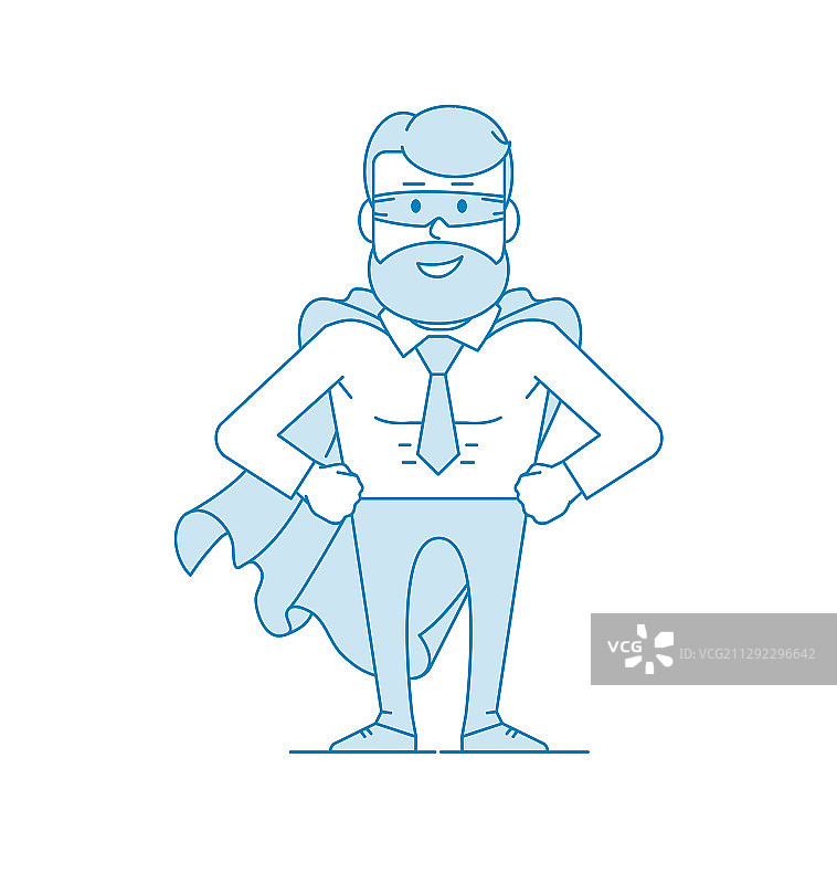 身穿超人服装的男性办公室职员图片素材