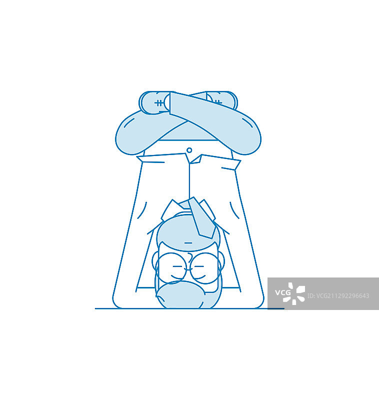 男人练习头倒立冥想图片素材