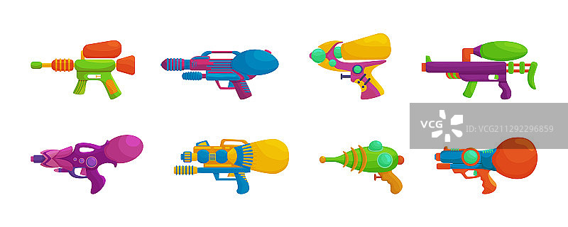 水枪卡通图标集合图片素材