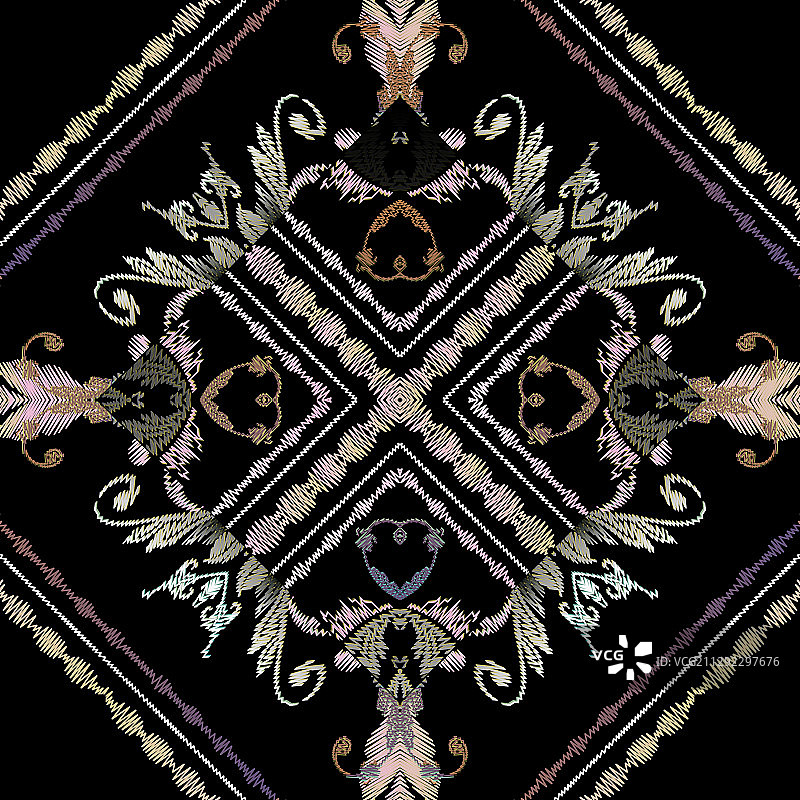 刺绣巴洛克条纹无缝图案图片素材