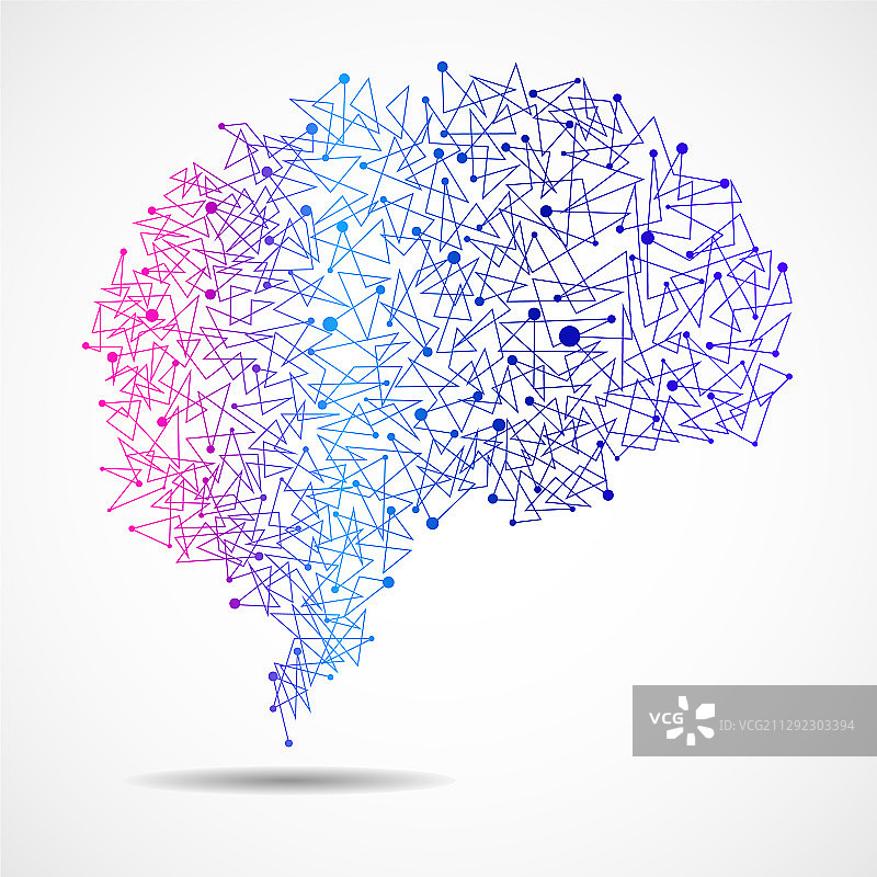 抽象人脑点线多边形图片素材