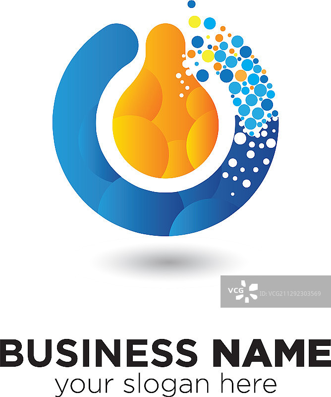 圆形液体气泡点logo图标元素图片素材