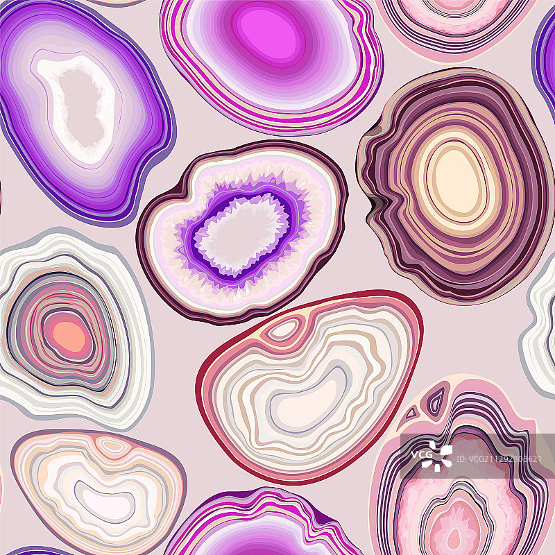 晶洞和玛瑙切割无缝图案图片素材