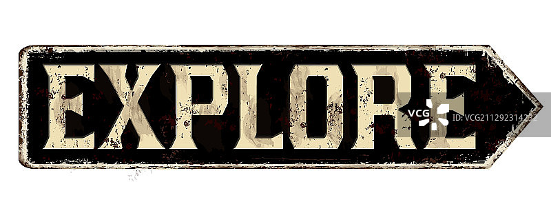 复古生锈的金属标志图片素材