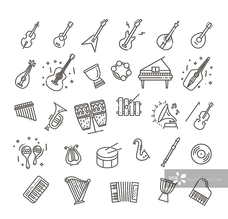 古典乐器音乐图标图片素材