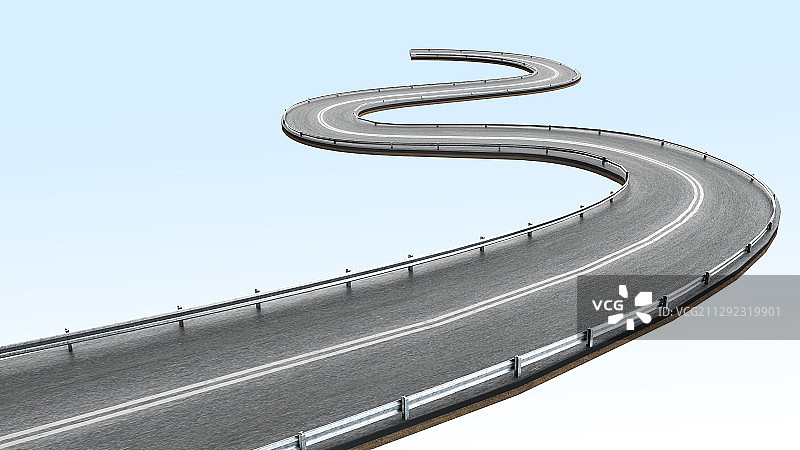 三维渲染公路弯道图片素材