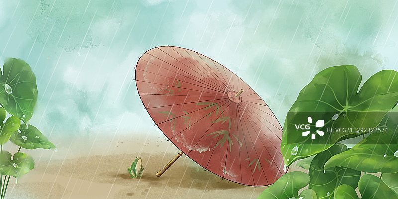 中国风唯美雨水节气创意图片素材