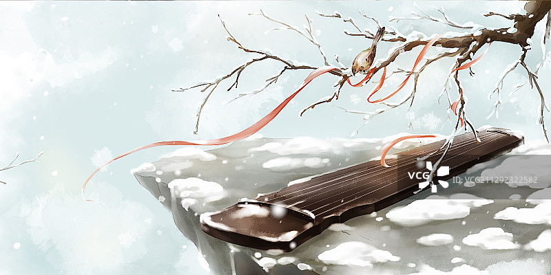 中国风唯美大寒节气创意图片素材