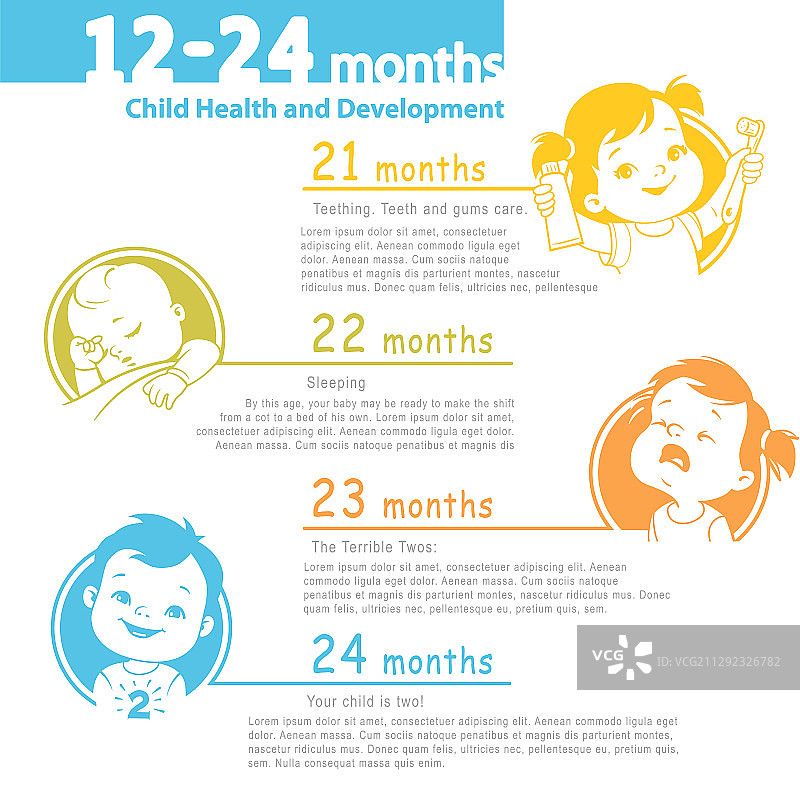 儿童健康与发展图标（21-24岁）图片素材