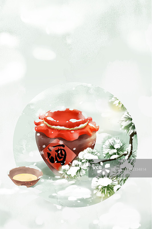 中国风唯美大雪节气创意图片素材