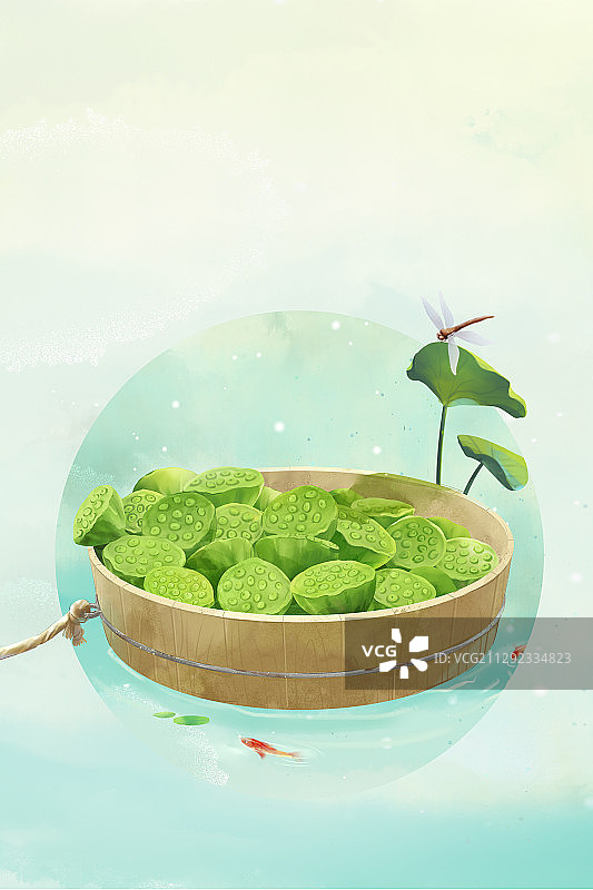 中国风唯美处暑节气创意图片素材