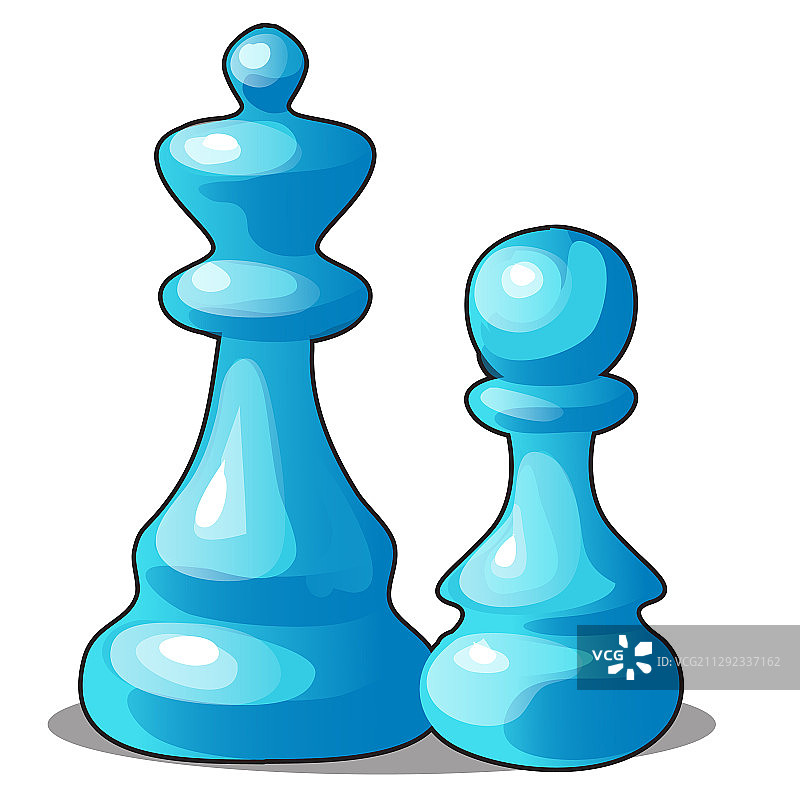 冰制国际象棋棋子，白色背景图片素材