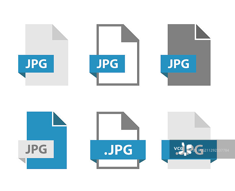 JPG文件图标集与文件格式标志图片素材