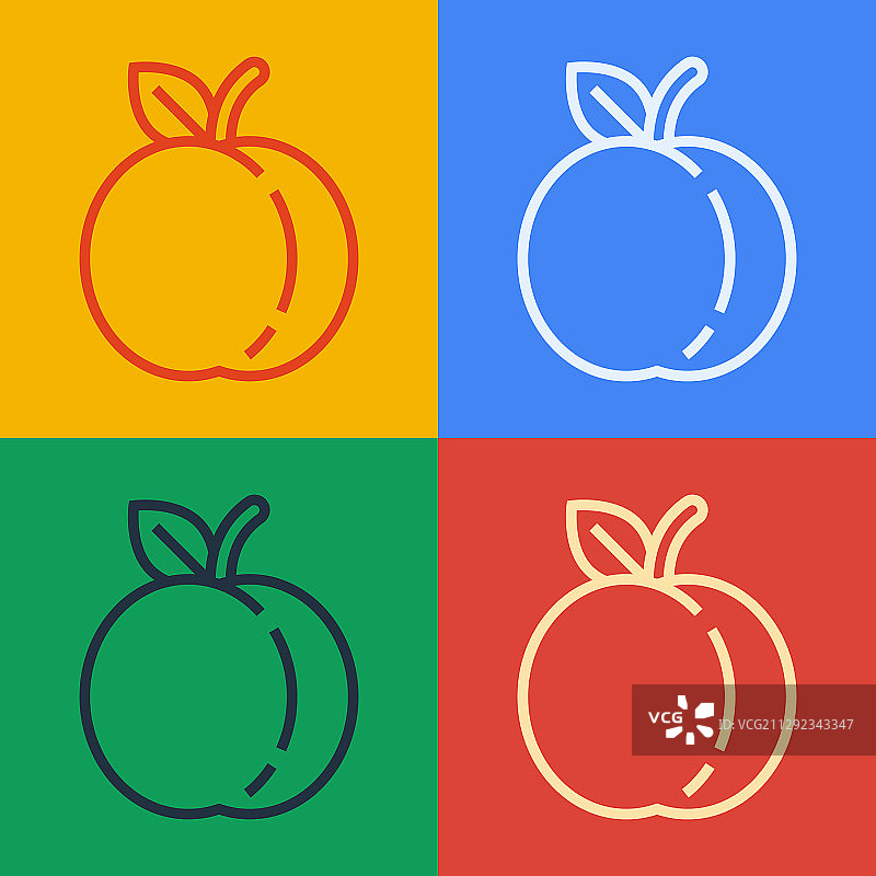 波普艺术风格桃子水果图片素材