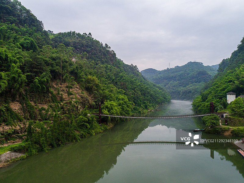 四川省 乐山市犍为县航拍马边河风光图片素材