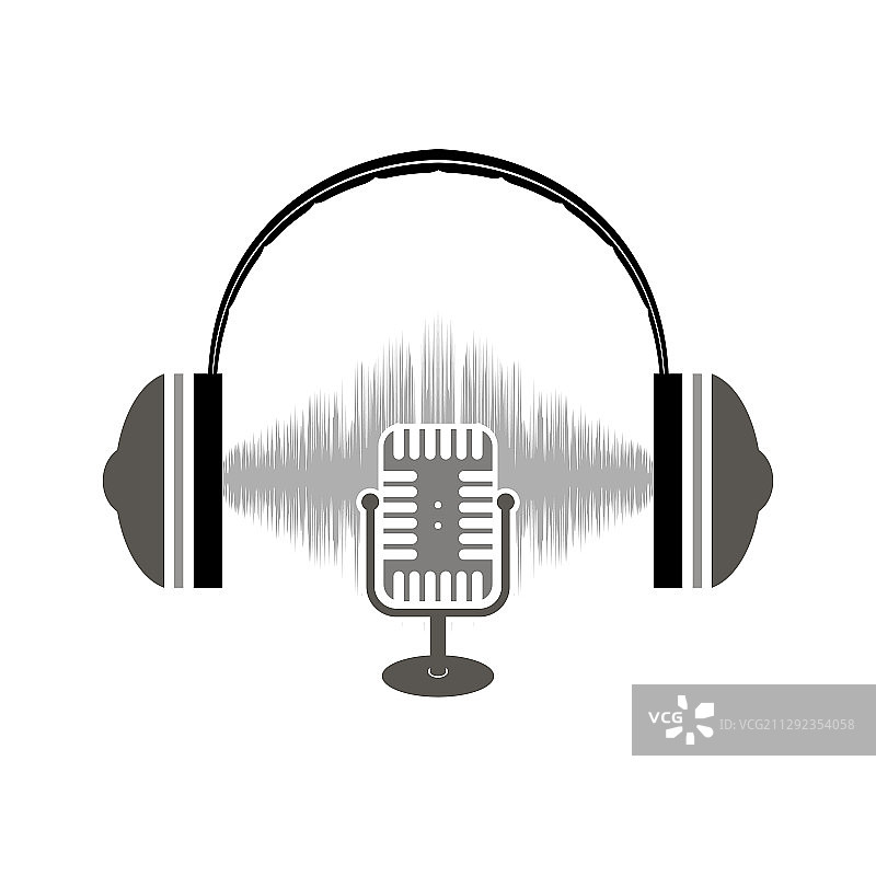 白色背景上的复古麦克风图标图片素材