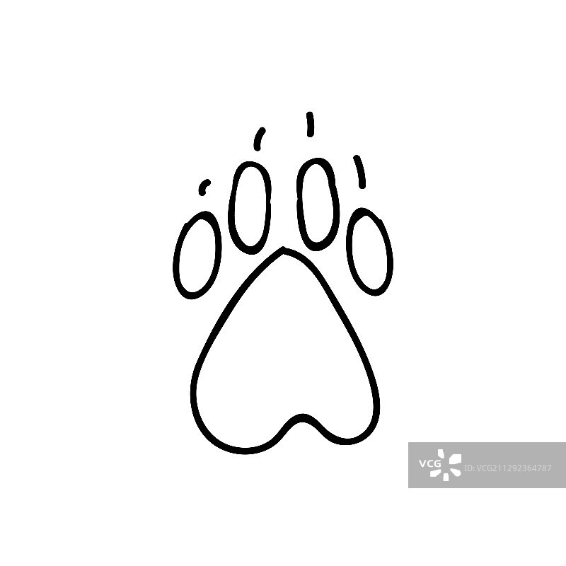 可爱的卡通单色狗爪爪印图片素材