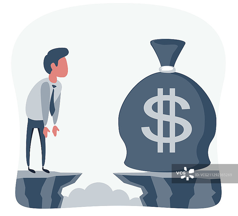 站在裂缝前寻找方向的商人图片素材