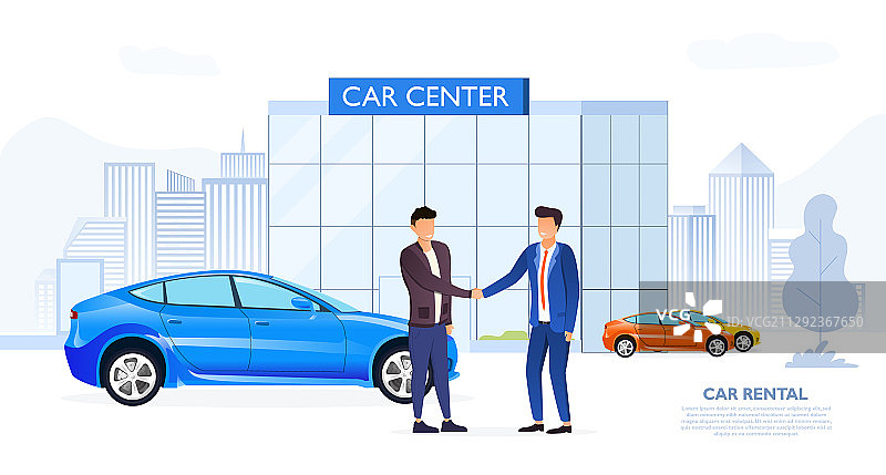 客户与汽车经销商握手图片素材