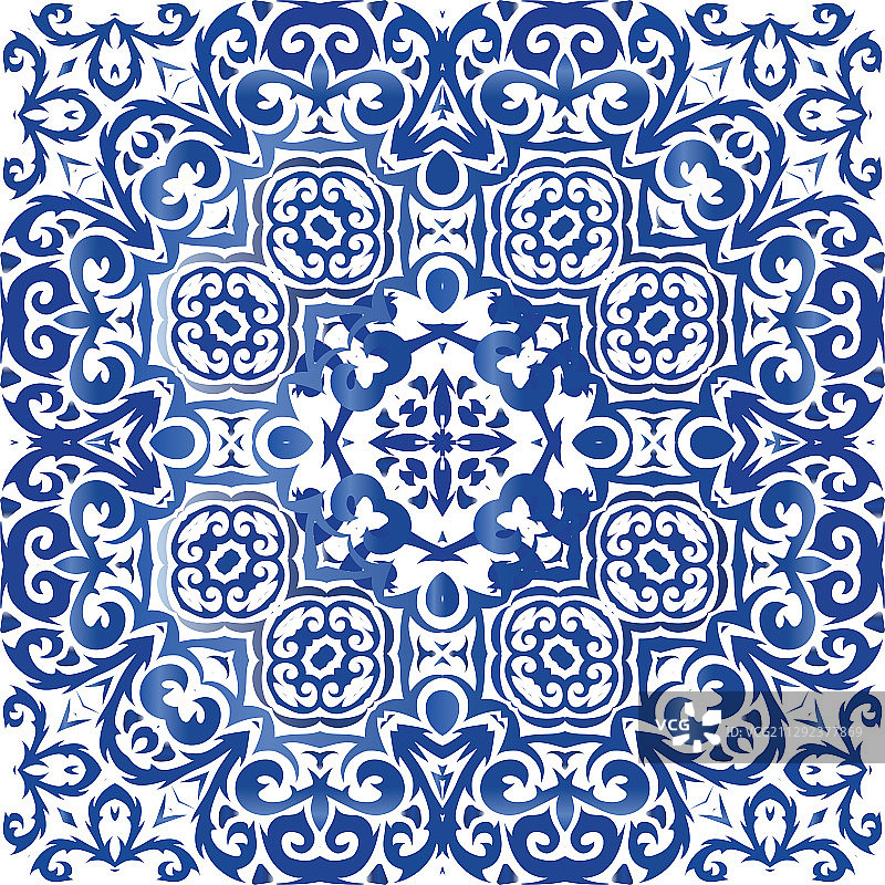 彩色瓷砖中的装饰图案图片素材