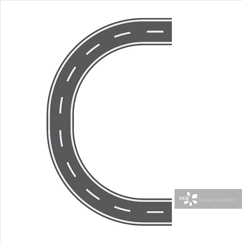 道路或街道字体C字母扁平实体设计图片素材