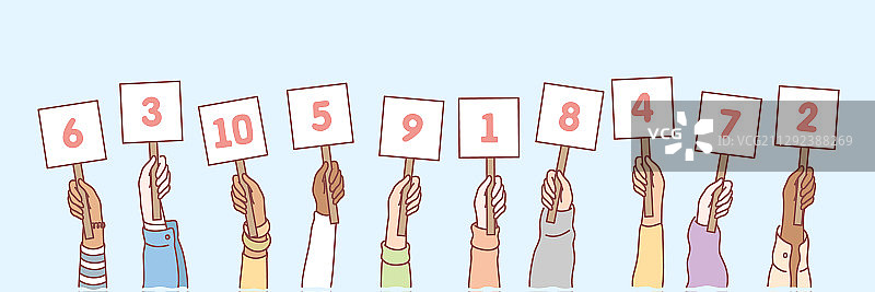 手和数字组合概念图片素材