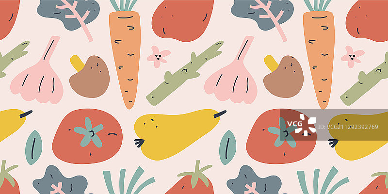 水果蔬菜无缝图案图片素材