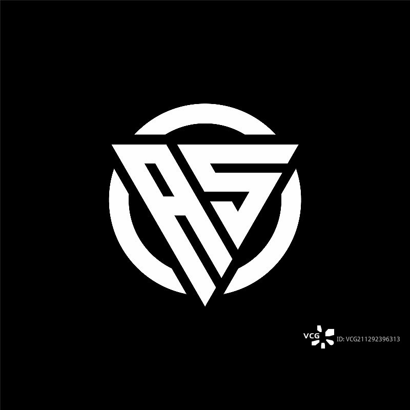 字母AS三角形圆形标志设计图片素材