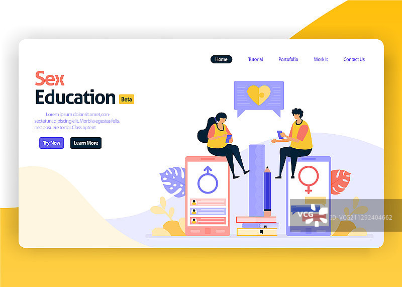 学生性知识教育引导页图片素材