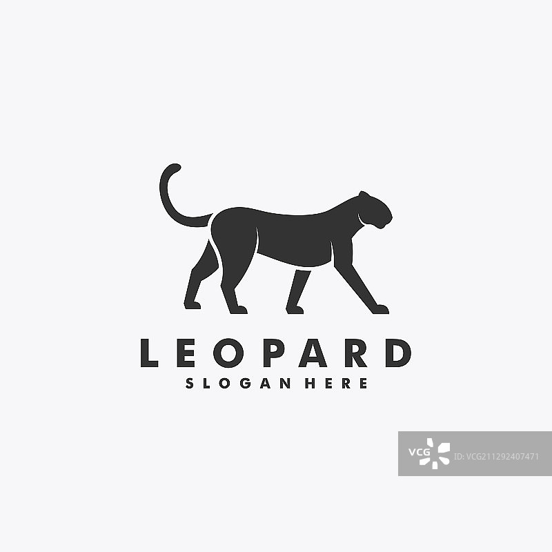 猎豹行走剪影风格Logo图片素材