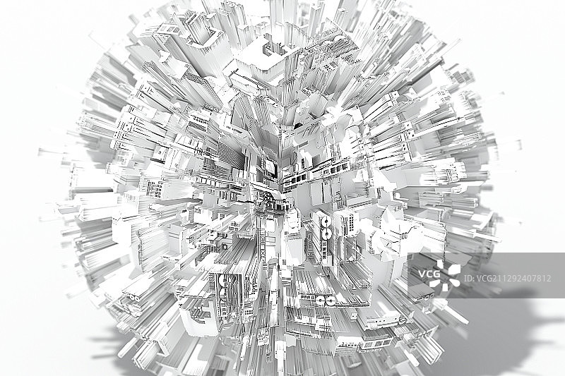 3D抽象城市图片素材