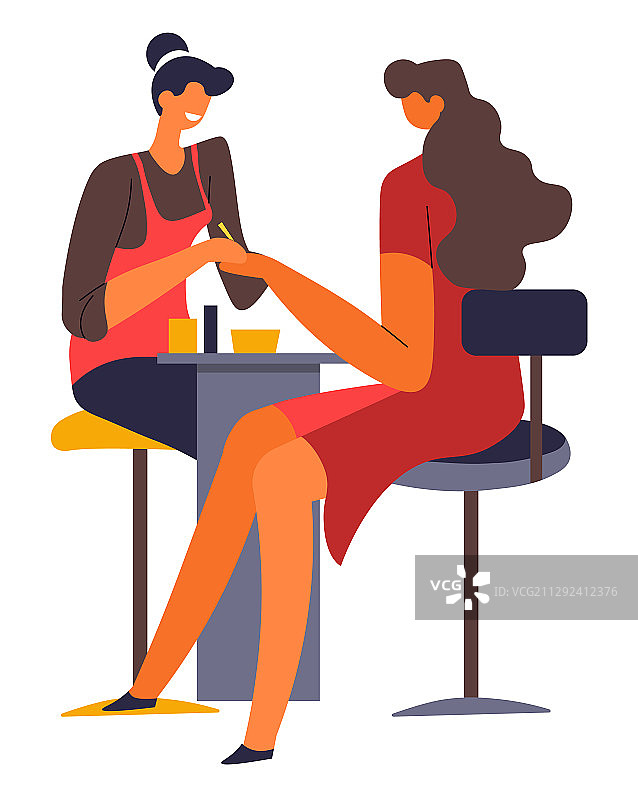 美甲工作室或美容院的美甲师图片素材