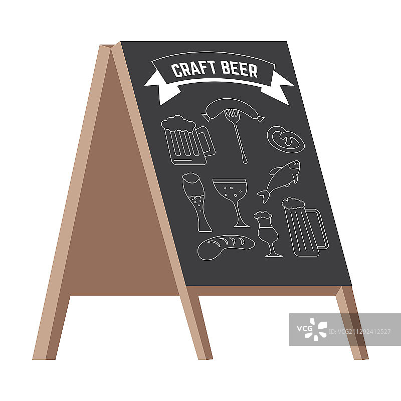 酒吧菜单街头立牌或隔离标志图片素材