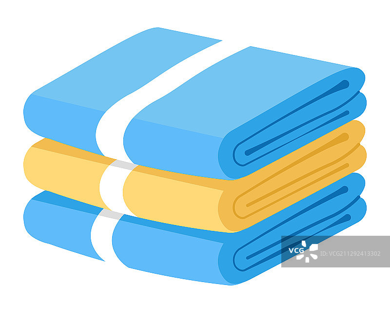 堆叠的浴巾：浴室纺织品图片素材